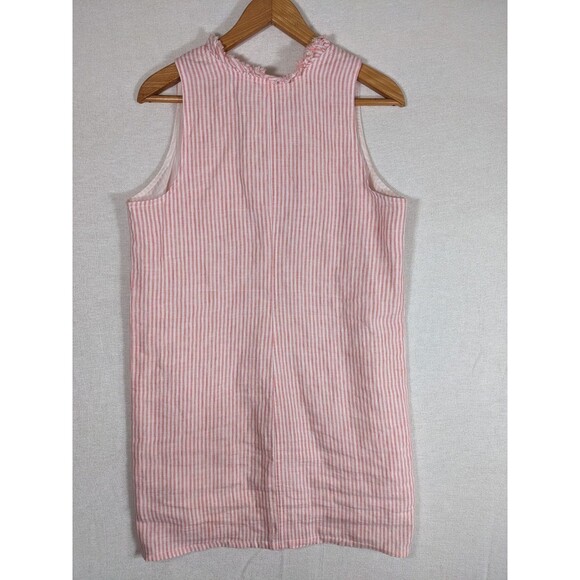 Tommy Bahama Dress Linen Mini Cabana Pink Striped Fringe Shift Women's Size Med - Picture 6 of 10